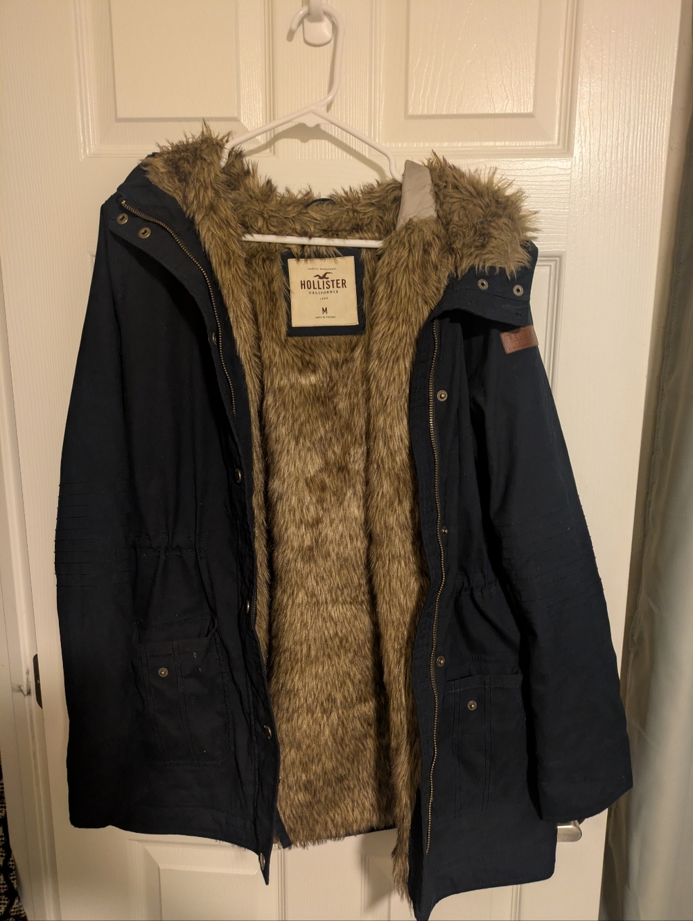 Hollister Faux Fur Parka Jacket Coat